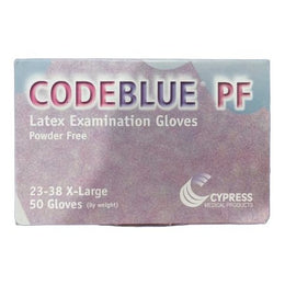 McKesson Medical Surgical Exam Glove CODEBLUE® PF X-Large NonSterile Latex Extended Cuff Length Fully Textured Blue Not Rated - Box of 1 - 23-38-BX