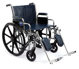 Medline Bariatric Wheelchair Excel Extra Wide Desk Length Arm Swing-Away Elevating Legrest Navy Upholstery 24 Inch Seat Width Adult 500 lbs. Weight Capacity - Each - MDS806950-EA