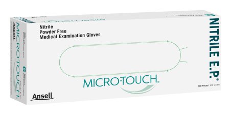 Ansell Exam Glove Micro-Touch® Nitrile E.P. X-Large NonSterile Nitrile Extended Cuff Length Textured Fingertips Blue Chemo Tested - Case of 10 - 6034054-CS
