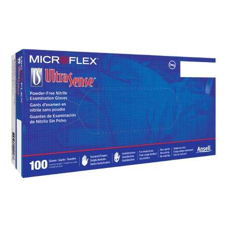 Microflex Medical Exam Glove Ultrasense® X-Large NonSterile Nitrile Standard Cuff Length Textured Fingertips Blue Not Rated - Box of 1 - US-220-XL-BX