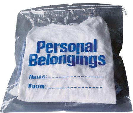 New World Imports Patient Belongings Bag 17 X 20 Inch Drawstring Closure Clear - Case of 5 - DSPB1-CS