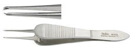 Integra Lifesciences Suture Forceps Miltex® Sauer 3-1/2 Inch Length OR Grade German Stainless Steel NonSterile NonLocking Wide Thumb Handle Curved 0.6 mm Wide Tips with 1 X 2 Teeth - Each - 18-974-EA