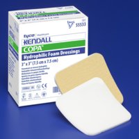 Cardinal Foam Dressing Kendall™ 5 X 5 Inch Without Border Without Film Backing Nonadhesive Square Sterile - Case of 50 - 55555-CS