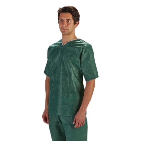 Molnlycke Scrub Shirt Barrier® Medium Green 3 Pockets Short Set-In Sleeve Unisex - Case of 48 - 18620-CS