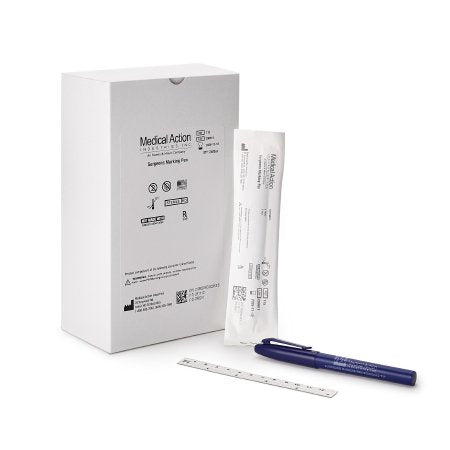 Medical Action Industries Surgical Skin Marker Gentian Violet Standard Tip With Coated Ruler Sterile - Case of 100 - 115-CS