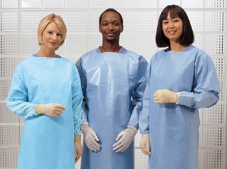 Cardinal Protective Procedure Gown X-Large Blue NonSterile AAMI Level 4 Disposable - Case of 100 - 4203PG-CS