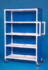 IPU Linen Cart with Cover Standard Line 4 Shelves PVC 3 Inch Twin Casters - Each - VL LC244-EA