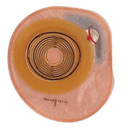 Coloplast Colostomy Pouch Assura® One-Piece System 7 Inch Length, Midi 13/16 to 2-1/8 Inch Stoma Closed End Flat, Trim to Fit - Box of 30 - 12130-BX