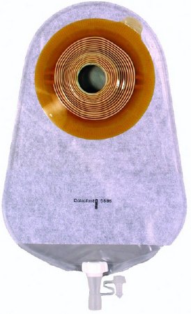 Coloplast Urostomy Pouch Assura® One-Piece System 10-3/4 Inch Length 3/8 to 2-1/4 Inch Stoma Drainable Flat, Trim to Fit - Box of 10 - 5580-BX