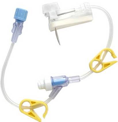 Smiths Medical ASD, Inc. Huber Infusion Set Gripper Plus® 19 Gauge 1 Inch 8 Inch Tubing Luer Lock Needleless Port - Box of 1 - 21-2969-24-BX