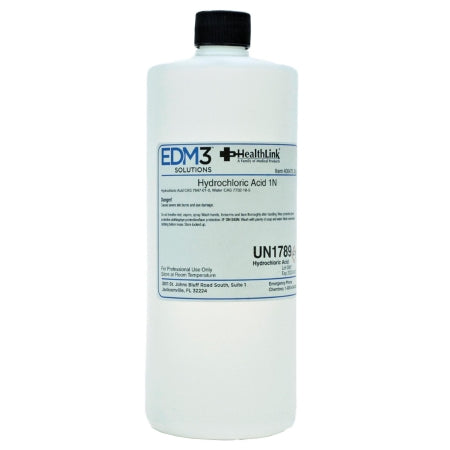 EDM 3 LLC Chemistry Reagent Hydrochloric Acid ACS Grade 3.65% / 1.0 N 32 oz. - Each - 400478-EA