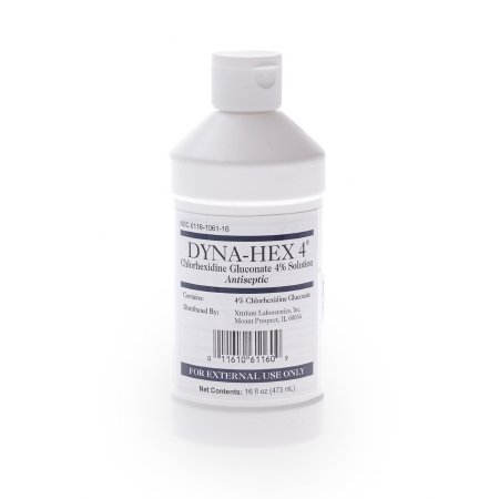 Xttrium Laboratories Surgical Scrub Solution Dyna-Hex 4® 16 oz. Bottle 4% Strength CHG (Chlorhexidine Gluconate) NonSterile - Each - 1061DYN16MED-EA