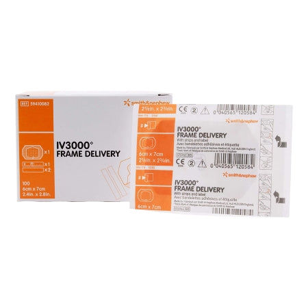 Smith & Nephew I.V. Dressing IV3000 Frame Delivery Film 2-3/8 X 2-3/4 Inch Sterile - Case of 1000 - 59410082-CS