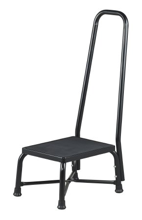 McKesson Step Stool with Handrail McKesson Bariatric 1 Step Powder Coated Steel Frame 8-3/4 Inch Step Height - Each - 81-21220-EA