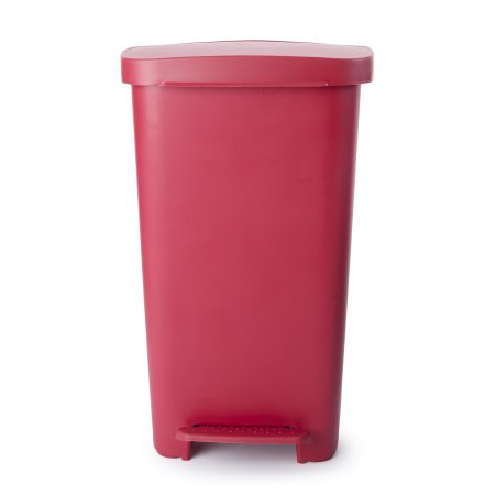 McKesson Trash Can McKesson 52 Quart Rectangular Red Plastic Step On - Each - 81-25267-EA