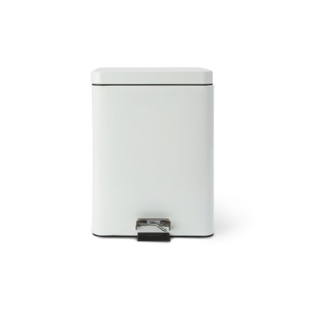 McKesson Trash Can with Plastic Liner McKesson 20 Quart Square White Steel Step On - Each - 81-35269-EA