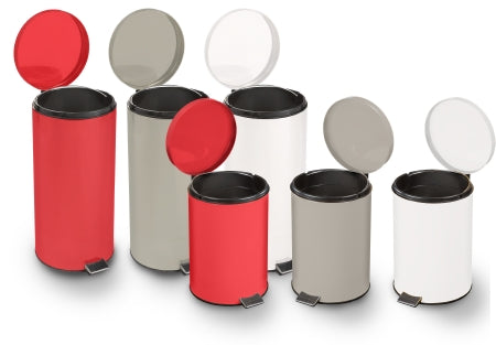 McKesson Trash Can with Plastic Liner McKesson 32 Quart Round Silver Steel Step On - Each - 81-45269-EA