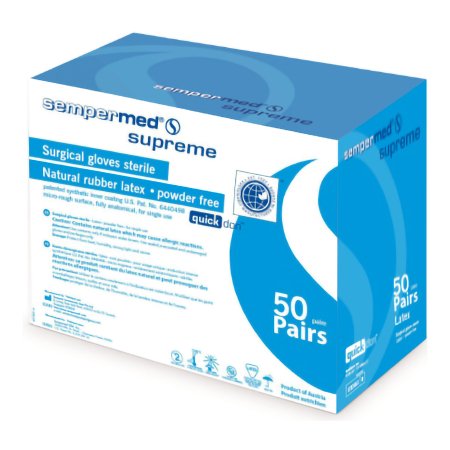 Sempermed USA Surgical Glove Sempermed® Supreme Size 9 Sterile Latex Standard Cuff Length Fully Textured Ivory Not Chemo Approved - Case of 300 - SPFP900-CS