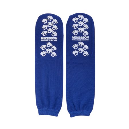 McKesson Slipper Socks McKesson Terries™ Bariatric / Extra Wide Royal Blue Above the Ankle - Case of 48 - 40-1099-001-CS