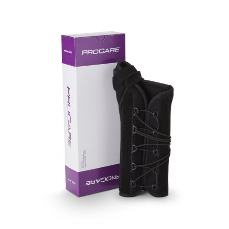 DJO Wrist Brace with Thumb Spica ProCare® Quick-Fit® W.T.O. Aluminum / Foam / Nylon Right Hand Black One Size Fits Most - Each - 79-87480-EA