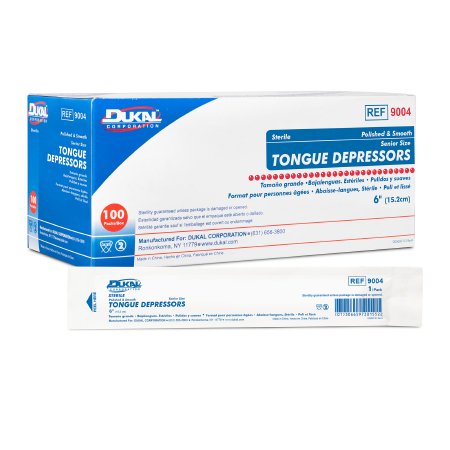 Dukal Tongue Depressor Dukal™ 6 Inch Length Wood - Box of 100 - 9004-BX