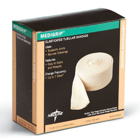 Medline Elastic Tubular Support Bandage Medigrip 2-5/8 Inch X 11 Yard Hand / Arm / Leg Pull On Tan NonSterile Size C Standard Compression - Box of 1 - MSC9502-BX