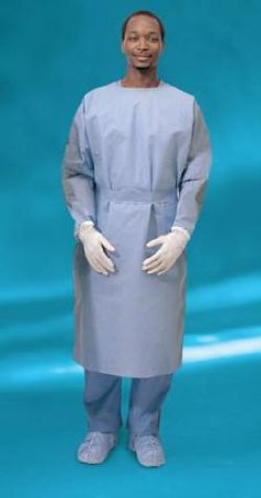 Cardinal Protective Procedure Gown One Size Fits Most Blue NonSterile Not Rated Disposable - Case of 6 - 3200PG-CS