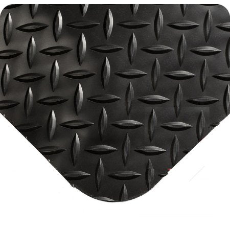 Fisher Scientific Anti-Fatigue Floor Mat Diamond-Plate SpongeCote® 2 X 3 Foot Black PVC / Nitrile Infused Sponge - Each - 17986124-EA