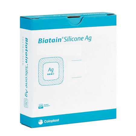 Coloplast Silver Alginate Dressing Biatain® Alginate Ag 6 X 6 Inch Square Sterile - Box of 10 - 3765-BX