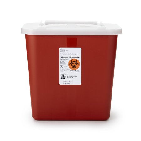 Cardinal Sharps Container Sharps-A-Gator™ Red Base 10-1/4 H X 7 D X 10-1/2 W Inch Vertical Entry 2 Gallon - Each - 31142222-EA