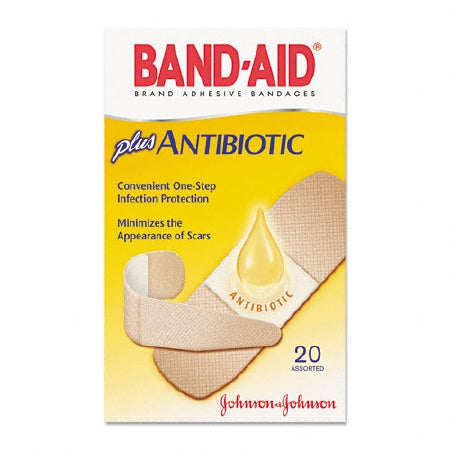 J & J Sales Adhesive Strip Band-Aid® with Neosporin® 3/4 X 3 Inch / 1 X 3 Inch Plastic s/b Plastic / Neosporin Rectangle Tan Sterile - Box of 1 - 38137005570-BX