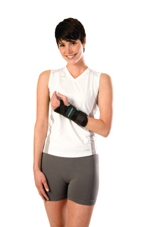 DJO Wrist Brace with Thumb Spica AirCast® A2™ Aluminum / Foam / Nylon Right Hand Black Large - Each - 05WTLR-EA