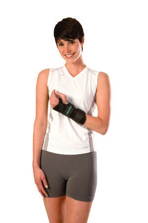 DJO Wrist Brace with Thumb Spica AirCast® A2™ Aluminum / Foam / Nylon Right Hand Black Small - Each - 05WTSR-EA