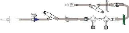 ICU Medical Primary IV Administration Set ICU Gravity 2 Ports 15 Drops / mL Drip Rate With Filter 126 Inch Tubing - Case of 25 - B9900-662-CS