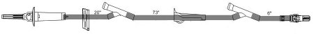 ICU Medical Primary IV Administration Set Bravo 24® Gravity 2 Ports 15 Drops / mL Drip Rate 106 Inch Tubing - Case of 50 - B3000-19-CS