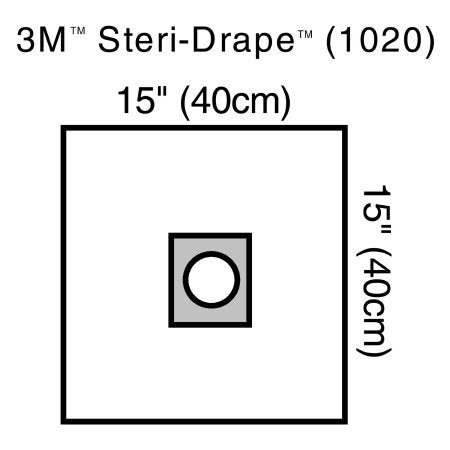 3M EENT Drape 3M™ Steri-Drape™ Small Drape with Aperture 15 W X 15 L Inch Sterile - Each - 1020-EA