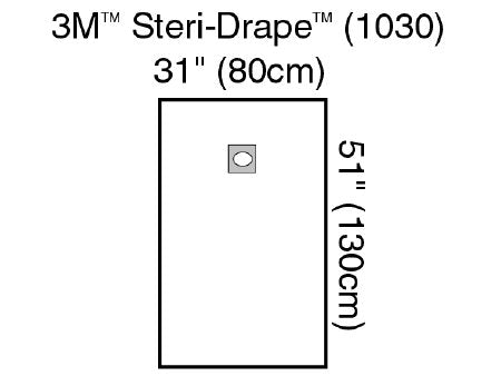 3M EENT Drape 3M™ Steri-Drape™ Aperture Drape 31 W X 51 L Inch Sterile - Case of 40 - 1030-CS