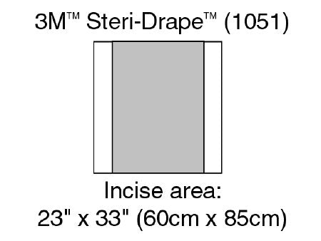 3M Surgical Drape 3M™ Steri-Drape™ X-Large Incise Drape 23 W X 33 L Inch Sterile - Case of 40 - 1051-CS