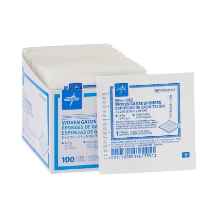 Medline Gauze Sponge Medline 2 X 2 Inch 1 per Pack Sterile 12-Ply Square - Case of 2400 - PRM21419-CS