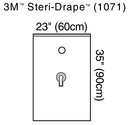 3M Urological Drape 3M™ Steri-Drape™ Urological Drape 23 W X 35 L Inch Sterile - Case of 40 - 1071-CS