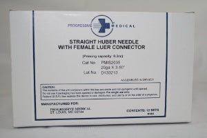 Progressive Medical Huber Needle 20 Gauge 3-1/2 Inch - Box of 1 - PMIS2035-BX