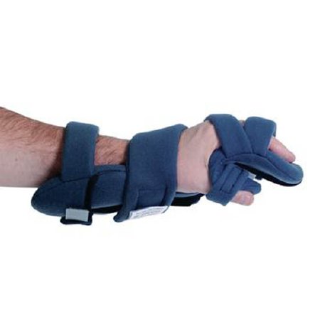 Patterson Medical Supply Contracture Wrist / Hand / Finger Orthosis Rolyan® HANZ™ Antimicrobial Fabric Right Hand Blue Small - Each - 79060201-EA