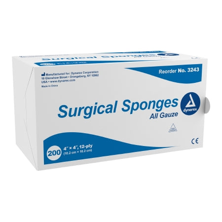 Dynarex Gauze Sponge Dynarex® 4 X 4 Inch 200 per Pack NonSterile 12-Ply Square - Pack of 1 - 3243-PK