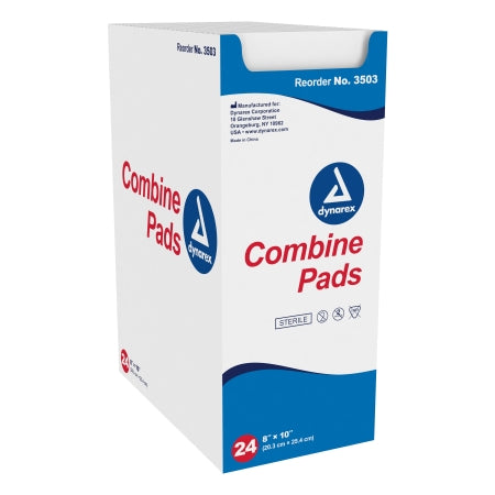 Dynarex Abdominal Pad Dynarex® 8 X 10 Inch 1 per Pouch Sterile Rectangle - Box of 1 - 3503-BX