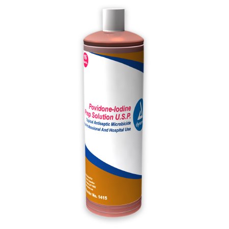 Dynarex Skin Prep Solution Dynarex 16 oz. Bottle 10% Strength Povidone-Iodine NonSterile - Case of 24 - 1415-CS