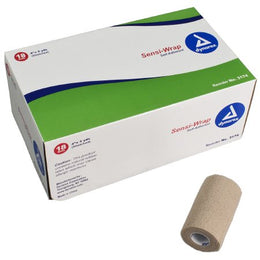 Dynarex Cohesive Bandage Sensi-Wrap 4 Inch X 5 Yard Self-Adherent Closure Tan NonSterile Standard Compression - Each - 3174-EA
