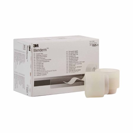 3M Waterproof Medical Tape 3M™ Blenderm™ Transparent 1 Inch X 5 Yard Plastic NonSterile - Box of 12 - 1525-1-BX