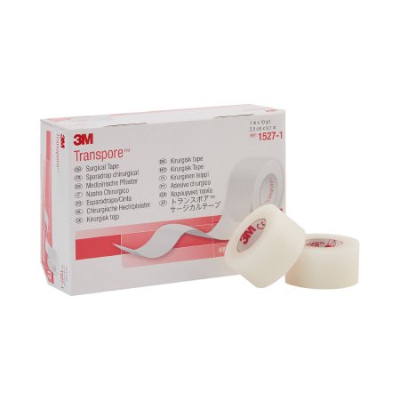 3M Medical Tape 3M™ Transpore™ Transparent 1 Inch X 10 Yard Plastic NonSterile - Box of 12 - 1527-1-BX