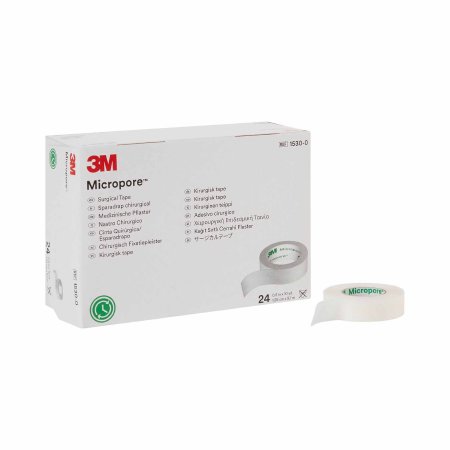 3M Medical Tape 3M™ Micropore™ White 1/2 Inch X 10 Yard Paper NonSterile - Box of 24 - 1530-0-BX