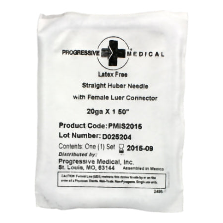 Progressive Medical Huber Needle 20 Gauge 1-1/2 Inch - Box of 12 - PMIS2015-BX